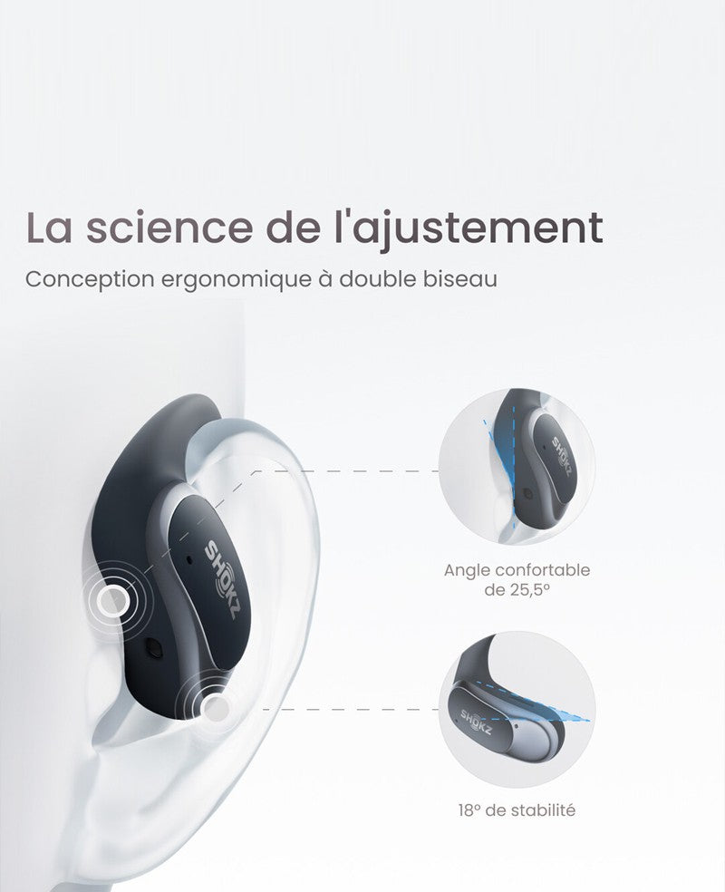 Écouteurs ouverts Shokz OpenFit Air noir - vue 5