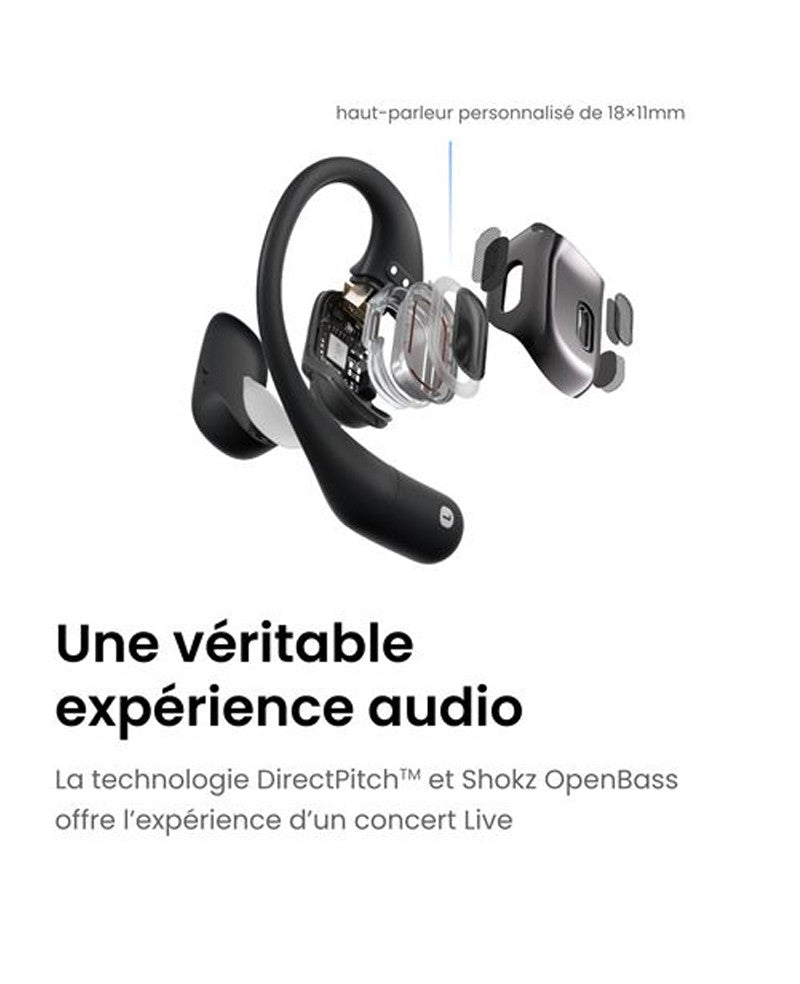 Écouteurs ouverts Shokz OpenFit noir - vue 4
