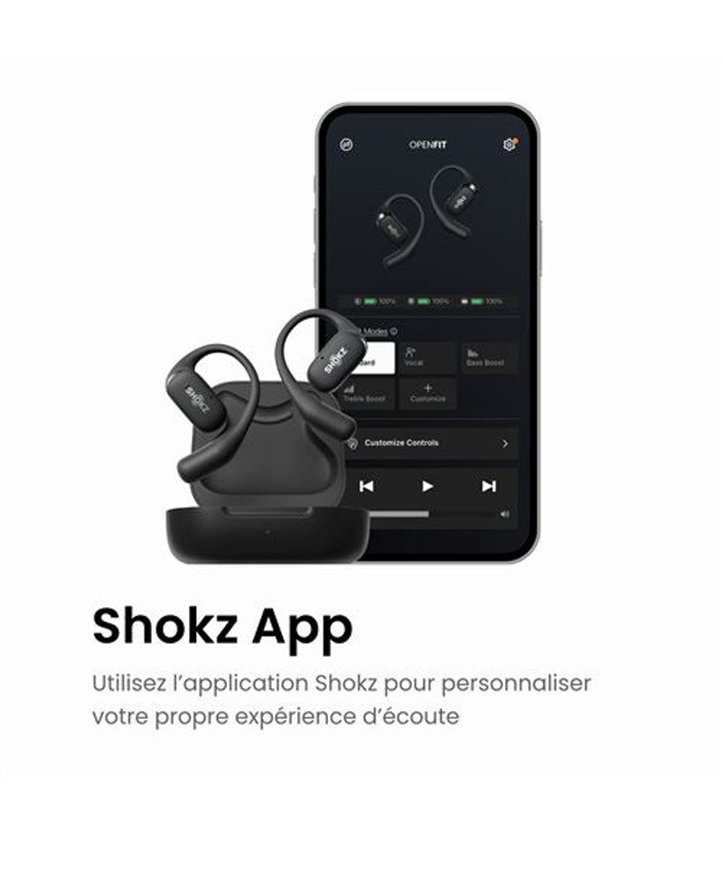 Écouteurs ouverts Shokz OpenFit noir - vue 5
