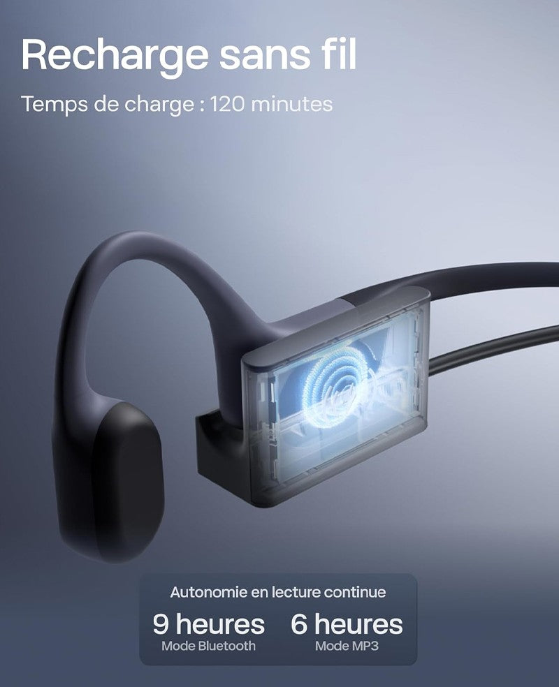 Casque de natation à conduction osseuse Shokz OpenSwim Pro rouge - vue 7